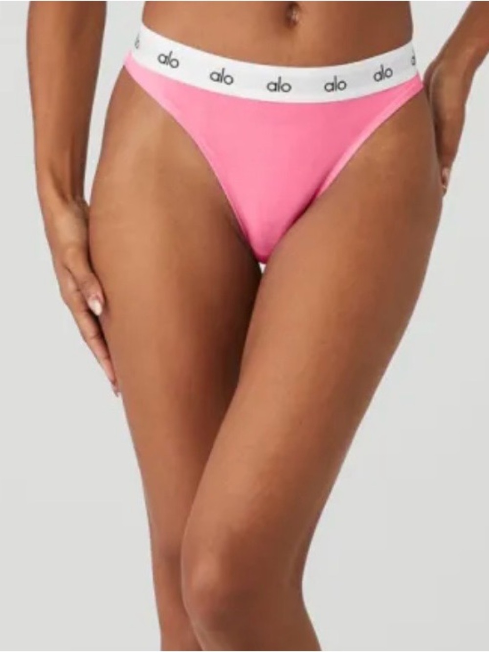 ALO Yoga Women's Pink High-Cut Bikini Brief.Size XS